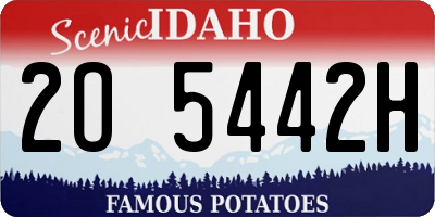 ID license plate 2O5442H