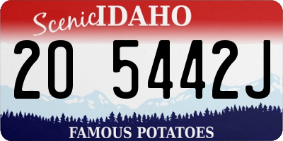 ID license plate 2O5442J
