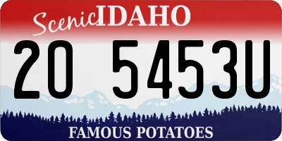 ID license plate 2O5453U