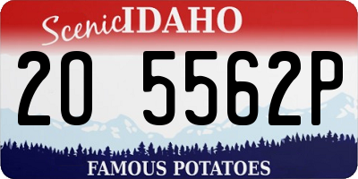 ID license plate 2O5562P