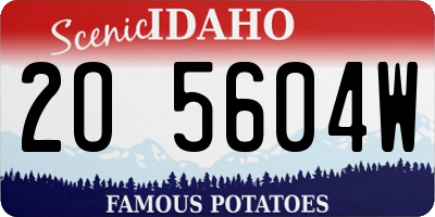 ID license plate 2O5604W