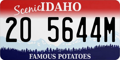 ID license plate 2O5644M