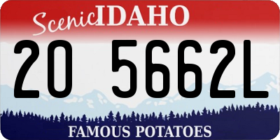 ID license plate 2O5662L