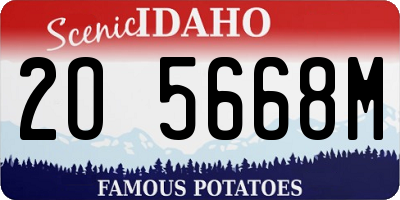 ID license plate 2O5668M