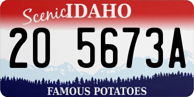 ID license plate 2O5673A