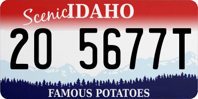 ID license plate 2O5677T