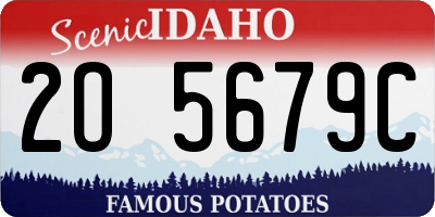 ID license plate 2O5679C