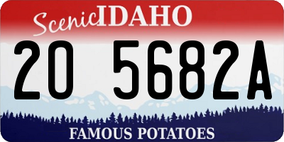 ID license plate 2O5682A