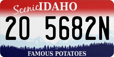 ID license plate 2O5682N