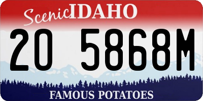 ID license plate 2O5868M