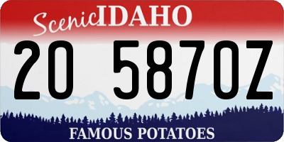 ID license plate 2O5870Z