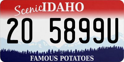 ID license plate 2O5899U