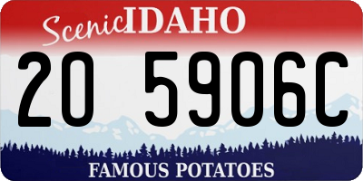 ID license plate 2O5906C