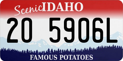 ID license plate 2O5906L