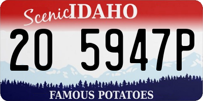 ID license plate 2O5947P