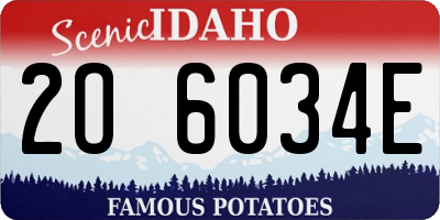 ID license plate 2O6034E
