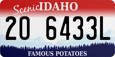 ID license plate 2O6433L