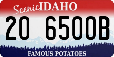 ID license plate 2O6500B