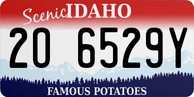 ID license plate 2O6529Y