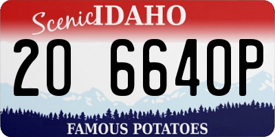 ID license plate 2O6640P