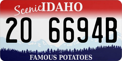 ID license plate 2O6694B