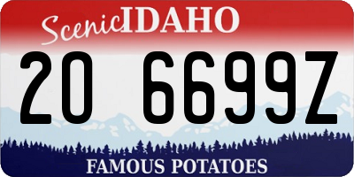 ID license plate 2O6699Z