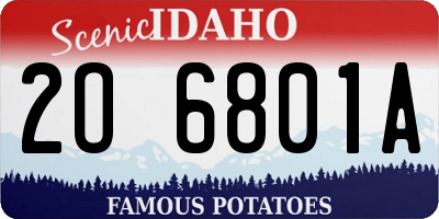 ID license plate 2O6801A