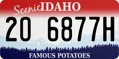 ID license plate 2O6877H