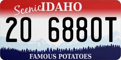 ID license plate 2O6880T