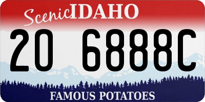 ID license plate 2O6888C