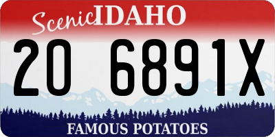 ID license plate 2O6891X