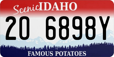 ID license plate 2O6898Y