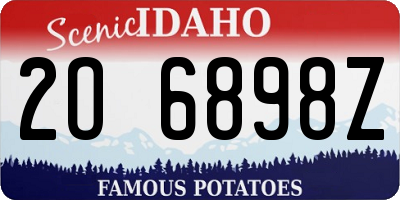 ID license plate 2O6898Z
