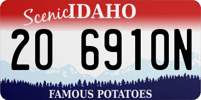 ID license plate 2O6910N