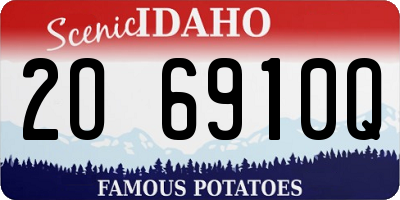 ID license plate 2O6910Q