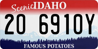 ID license plate 2O6910Y