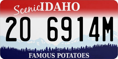 ID license plate 2O6914M