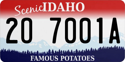 ID license plate 2O7001A