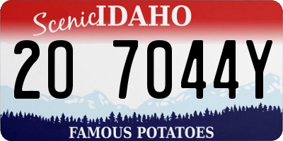 ID license plate 2O7044Y