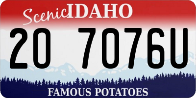 ID license plate 2O7076U