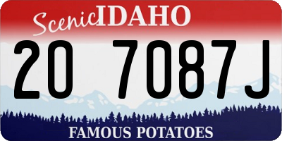 ID license plate 2O7087J