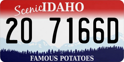 ID license plate 2O7166D