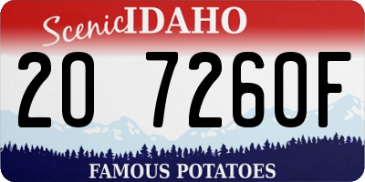 ID license plate 2O7260F