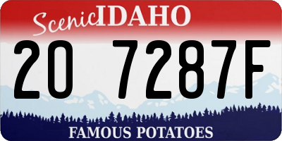 ID license plate 2O7287F