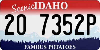 ID license plate 2O7352P