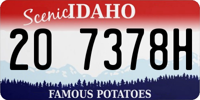 ID license plate 2O7378H