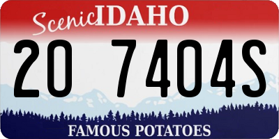 ID license plate 2O7404S