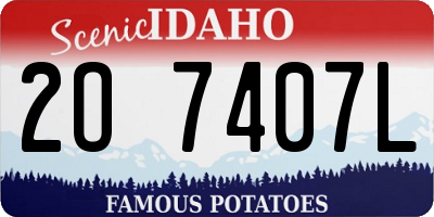 ID license plate 2O7407L