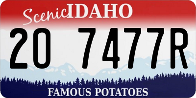 ID license plate 2O7477R