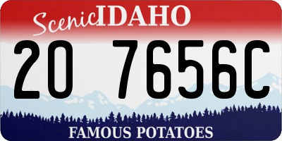 ID license plate 2O7656C